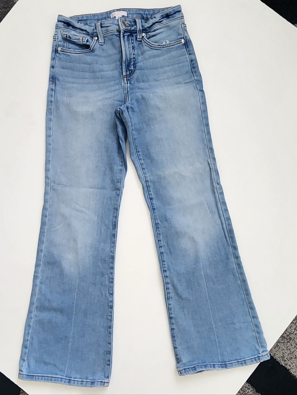 LC Lauren Conrad Super High Rise Flare Jeans Size 4 Light Wash